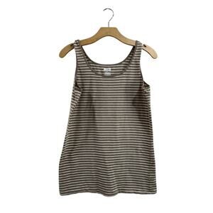 Duluth‎ Trading Stripe Tank Top Brown White Cotton Blend Casual Size L